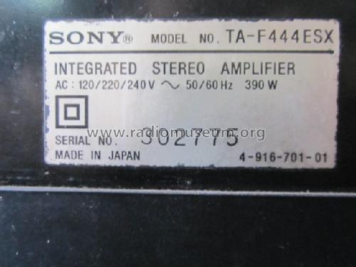 Integrated Stereo Amplifier 444ESX TA-F444ESX; Sony Corporation; (ID = 738692) Ampl/Mixer