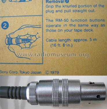 Tape Deck Remote Control RM-50; Sony Corporation; (ID = 446030) Misc