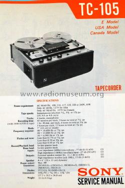 Tape Recorder TC-105; Sony Corporation; (ID = 1642890) R-Player