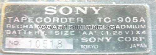 Tapecorder Voice Command TC-905A; Sony Corporation; (ID = 1778832) R-Player
