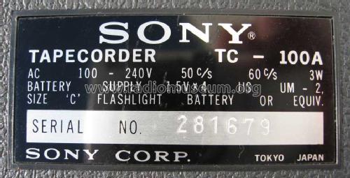 TC-100A; Sony Corporation; (ID = 873561) R-Player