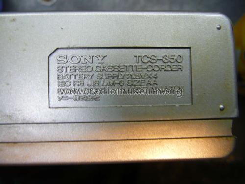 Stereo Cassette-Corder TCS-350; Sony Corporation; (ID = 1761570) R-Player