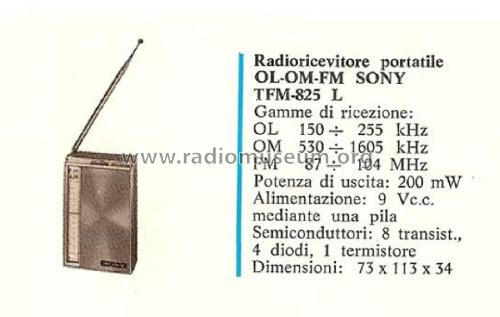 TFM825L; Sony Corporation; (ID = 2094132) Radio