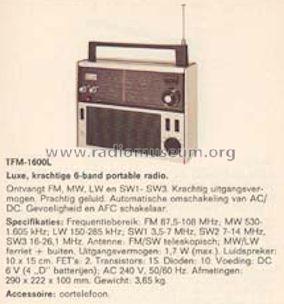 TFM-1600L; Sony Corporation; (ID = 626234) Radio