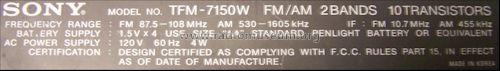 TFM-7150W; Sony Corporation; (ID = 562336) Radio