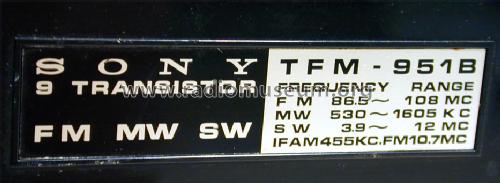 TFM-951B; Sony Corporation; (ID = 781300) Radio