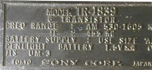TR-1839; Sony Corporation; (ID = 1300033) Radio