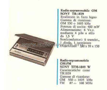 TR-1839; Sony Corporation; (ID = 2094134) Radio