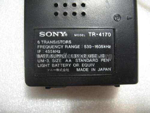 TR-4170; Sony Corporation; (ID = 1607612) Radio