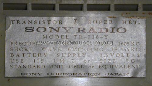 TR-716Y; Sony Corporation; (ID = 1761461) Radio