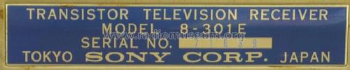 8' B/W Transistor Television Receiver 8-301E ; Sony Corporation; (ID = 1667342) Television