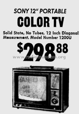 Trinitron Color TV KV-1200U; Sony Corporation; (ID = 1409960) Television