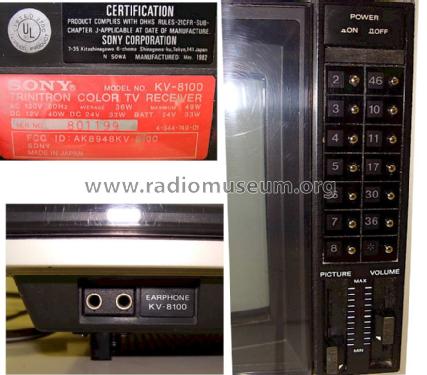Trinitron Color TV Receiver KV-8100; Sony Corporation; (ID = 667653) Televisore