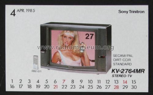 Trinitron Colour TV KV-2764MR; Sony Corporation; (ID = 1247224) Television