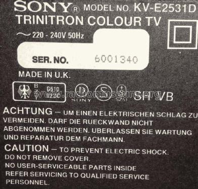 Trinitron KV-E2531D; Sony Corporation; (ID = 2061770) Television