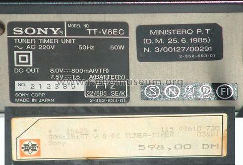 Tuner Timer Unit TT-V8EC; Sony Corporation; (ID = 1074137) Misc