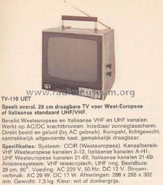 TV-110 UET; Sony Corporation; (ID = 378456) Television