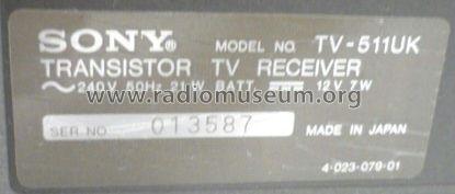 TV-511UK; Sony Corporation; (ID = 1224307) Television