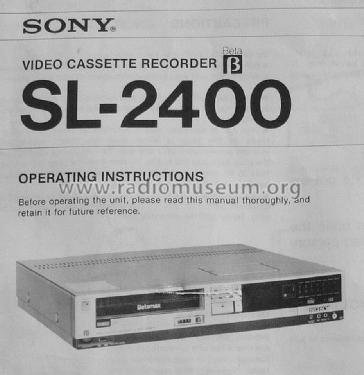 Video Cassette Recorder Betamax SL-2400; Sony Corporation; (ID = 1719571) R-Player