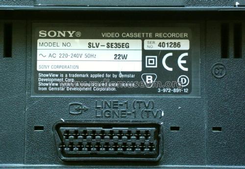 Video Cassette Recorder SLV-SE35EG; Sony Corporation; (ID = 1801643) R-Player