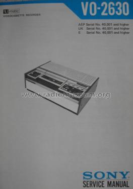 U-matic Videocassette Recorder VO-2630; Sony Corporation; (ID = 1784804) Reg-Riprod