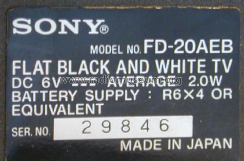Voyager Watchman FD-20AEB; Sony Corporation; (ID = 1360705) Televisore