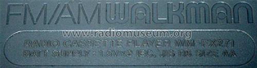 Walkman FM/AM Radio Cassette Player WM-FX271; Sony Corporation; (ID = 1668623) Radio
