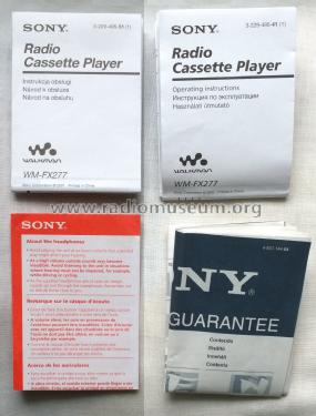 Walkman FM/AM Radio Cassette Player WM-FX277; Sony Corporation; (ID = 1971159) Radio