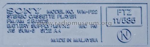 Walkman FM/AM WM-F22; Sony Corporation; (ID = 402255) Radio
