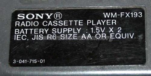 Walkman WM-FX193; Sony Corporation; (ID = 1684513) Radio