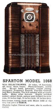 Sparton 1068 Selectronne ; Sparks-Withington Co (ID = 1340369) Radio