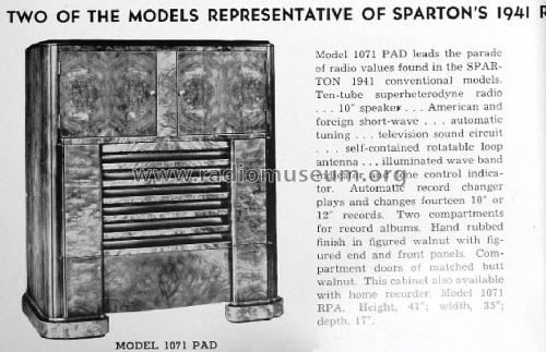 Sparton 1071-RPA ; Sparks-Withington Co (ID = 1341324) Radio