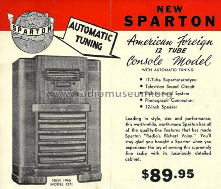 Sparton 1271 ; Sparks-Withington Co (ID = 1805842) Radio