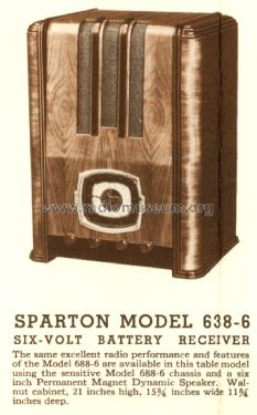 Sparton 638-6 ; Sparks-Withington Co (ID = 1339256) Radio