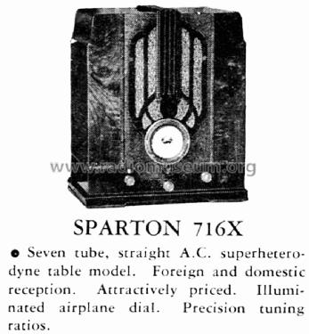 Sparton 716X ; Sparks-Withington Co (ID = 1357695) Radio