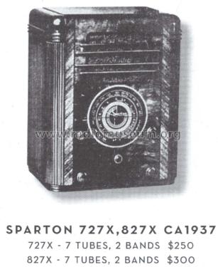 Sparton 827X ; Sparks-Withington Co (ID = 1563343) Radio