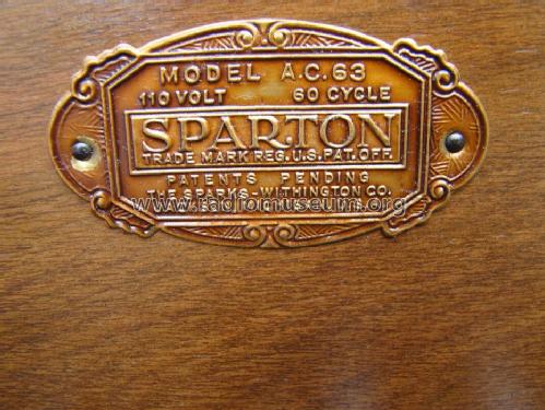 Sparton AC-63 ; Sparks-Withington Co (ID = 1052248) Radio