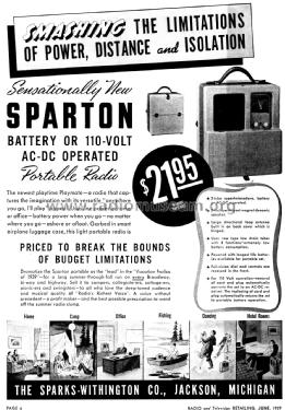 Sparton unknown portable ; Sparks-Withington Co (ID = 1821436) Radio