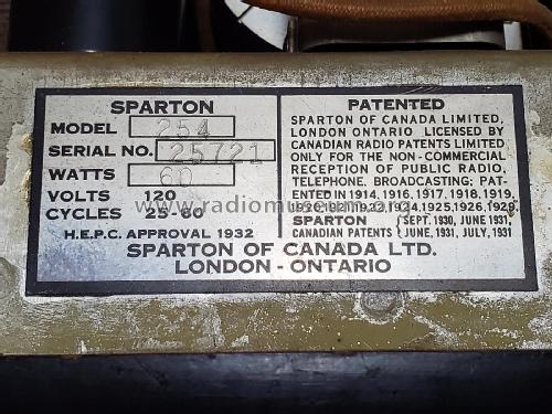 254 ; Sparton of Canada; (ID = 2454353) Radio