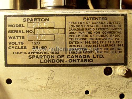 255 ; Sparton of Canada; (ID = 1126619) Radio
