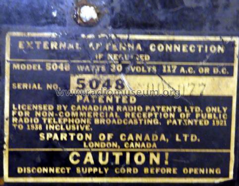 5048 ; Sparton of Canada; (ID = 2337989) Radio