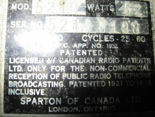 5240 ; Sparton of Canada; (ID = 1397505) Radio