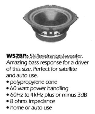 MidRange/Woofer W528P; Speakerlab Inc.; (ID = 1898041) Parleur