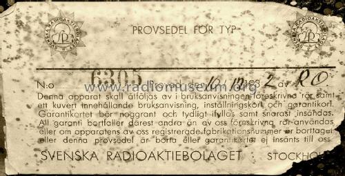 Radiola 322V; SR, Svenska (ID = 2798945) Radio