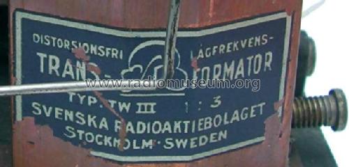Niederfrequenz-Transformator TW III 1:3; SR, Svenska (ID = 828994) Radio part