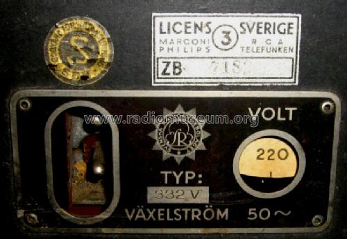 Radiola 332V; SR, Svenska (ID = 1072554) Radio