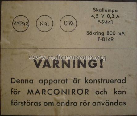 Radiola 362V; SR, Svenska (ID = 2035210) Radio