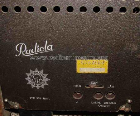 Radiola 374 BAT; SR, Svenska (ID = 1593663) Radio