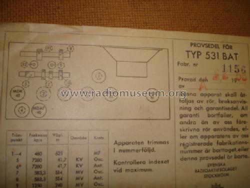 Radiola 531; SR, Svenska (ID = 762837) Radio