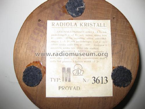 Radiola Kristall M; SR, Svenska (ID = 1507135) Crystal